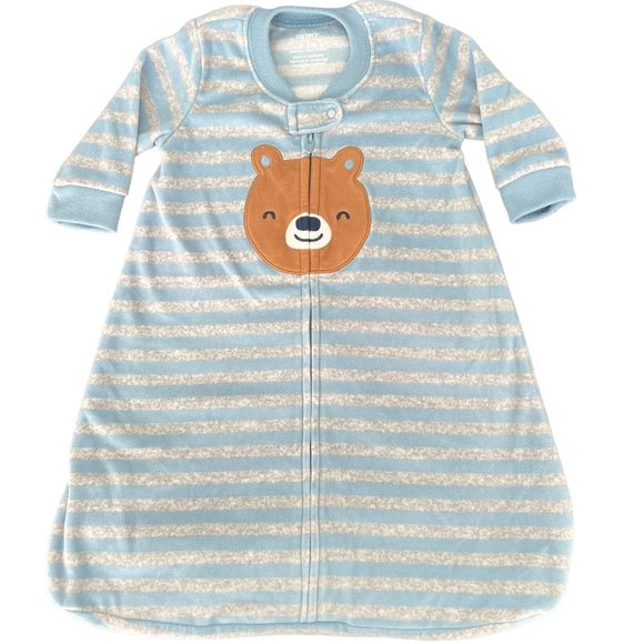 Carter's Blue Gray Baby Sleep Sack Swaddle Sleeper Bag Bear - Picture 1 of 4